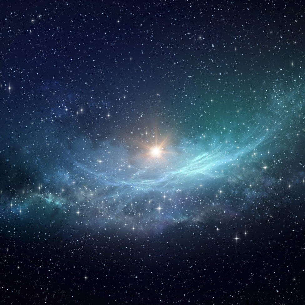 Galaxy panoramic, star cluster and nebula shining in a milky way - High definition background